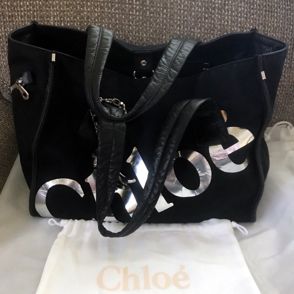 Auth. Chloe Signature Black Tote / Shoulder Bag - Picture 1 of 8